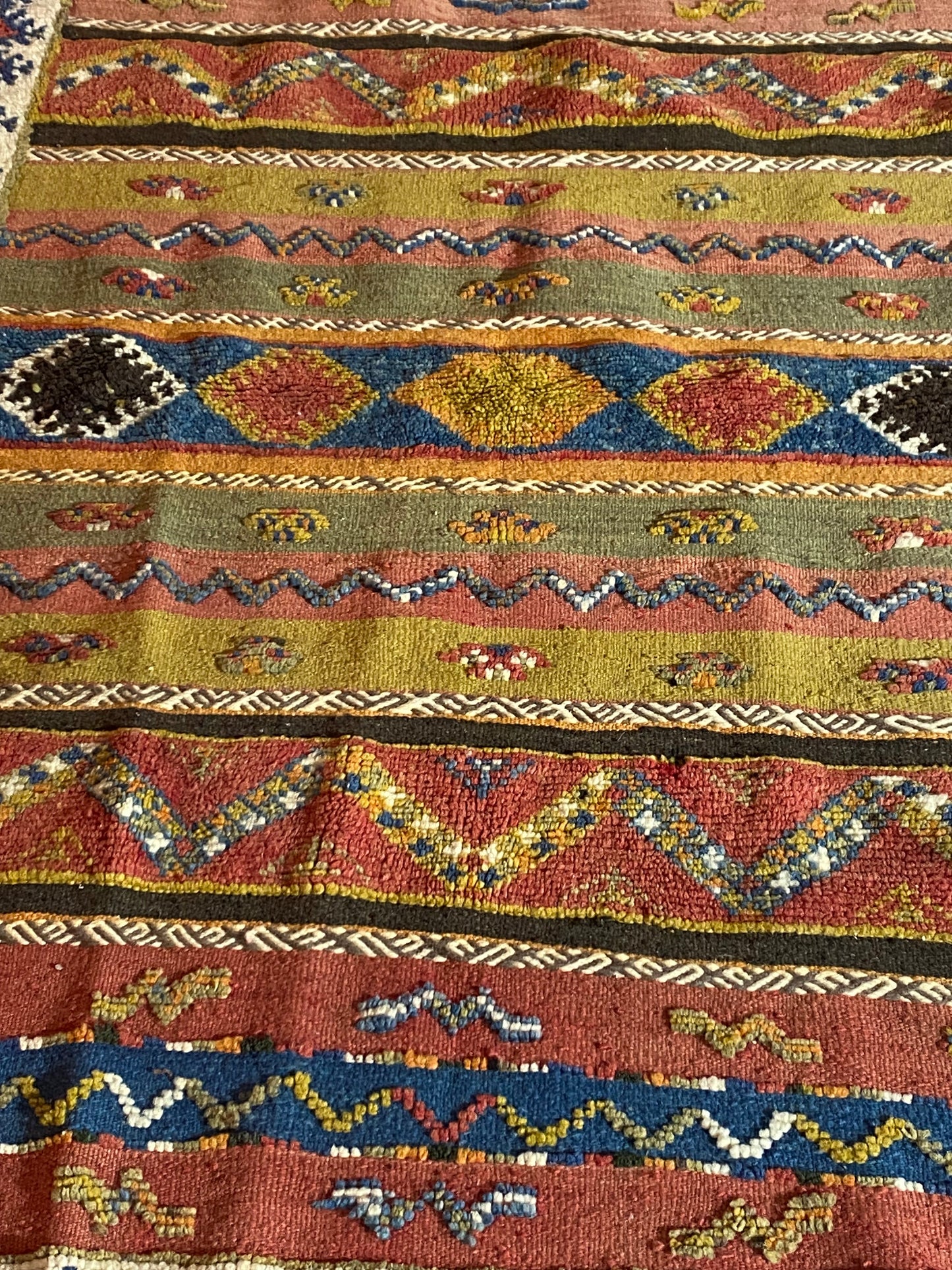 Moroccan Kilim handmade 100%wool berber rugs size is 170x110 cm