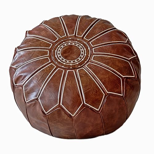 Bohepuffex Pouf Cover Ottoman Moroccan Style Decorative Chair Foot Stool Foot Rest Footstool Footrest Home Storage Solution -Embroidered -Unstuffed (Light Green)