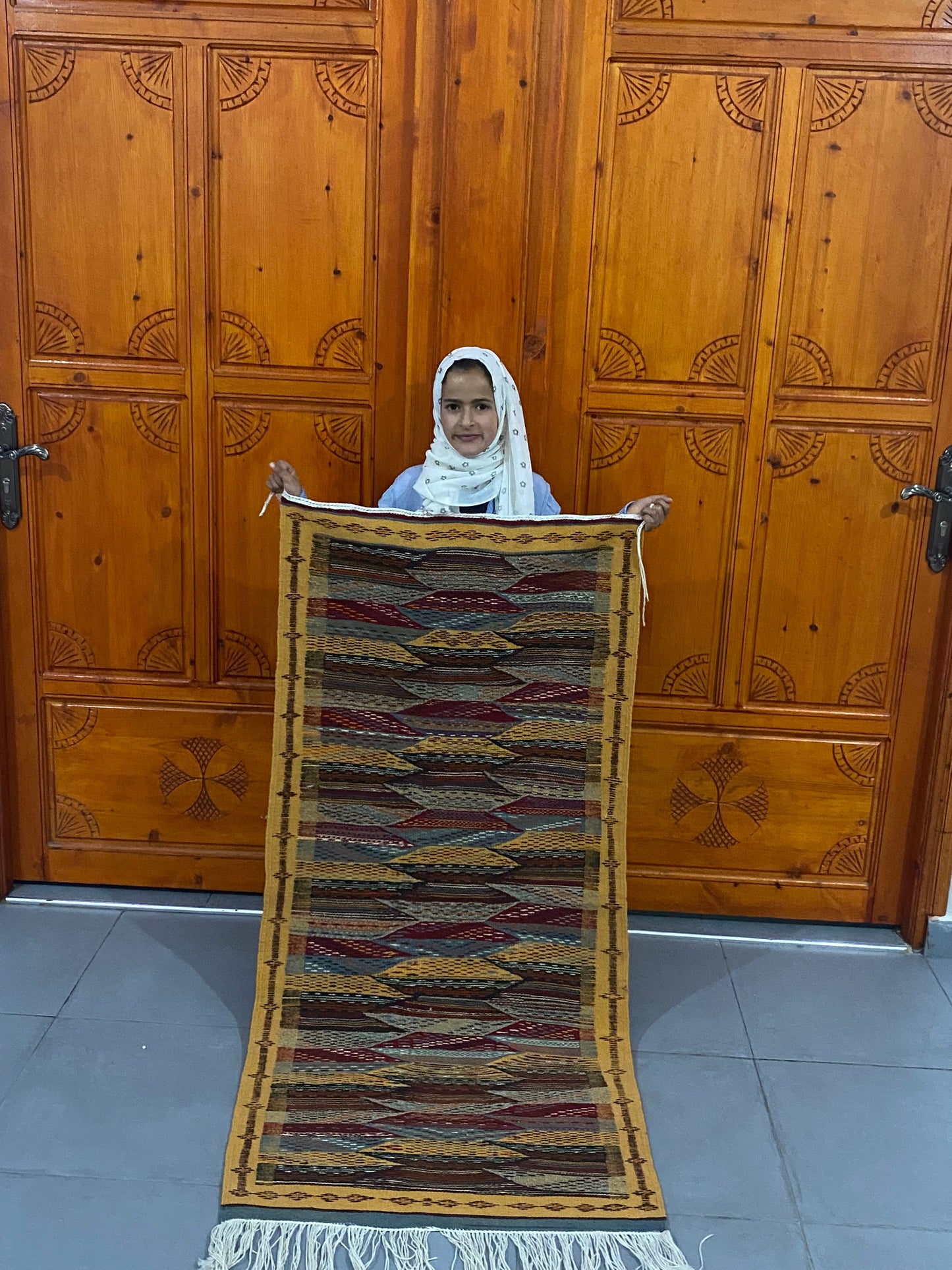Moroccan Kilim handmade 100%wool berber rugs size is