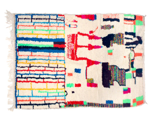 Customizable  Benai carpet’s N’1  hndmade 100% wool  woven in atlas of Morocco area rugs