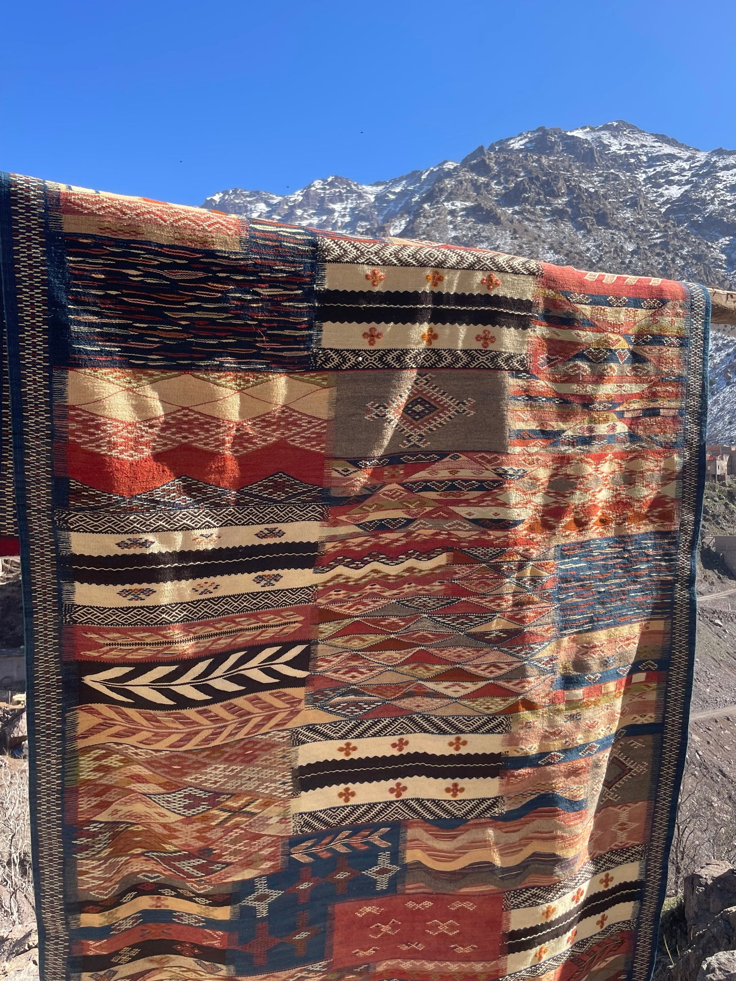 Picasso Berber kilim, Alfombra marroquí tejida a mano, Alfombra bereber abstracta, (254x160 Cm)