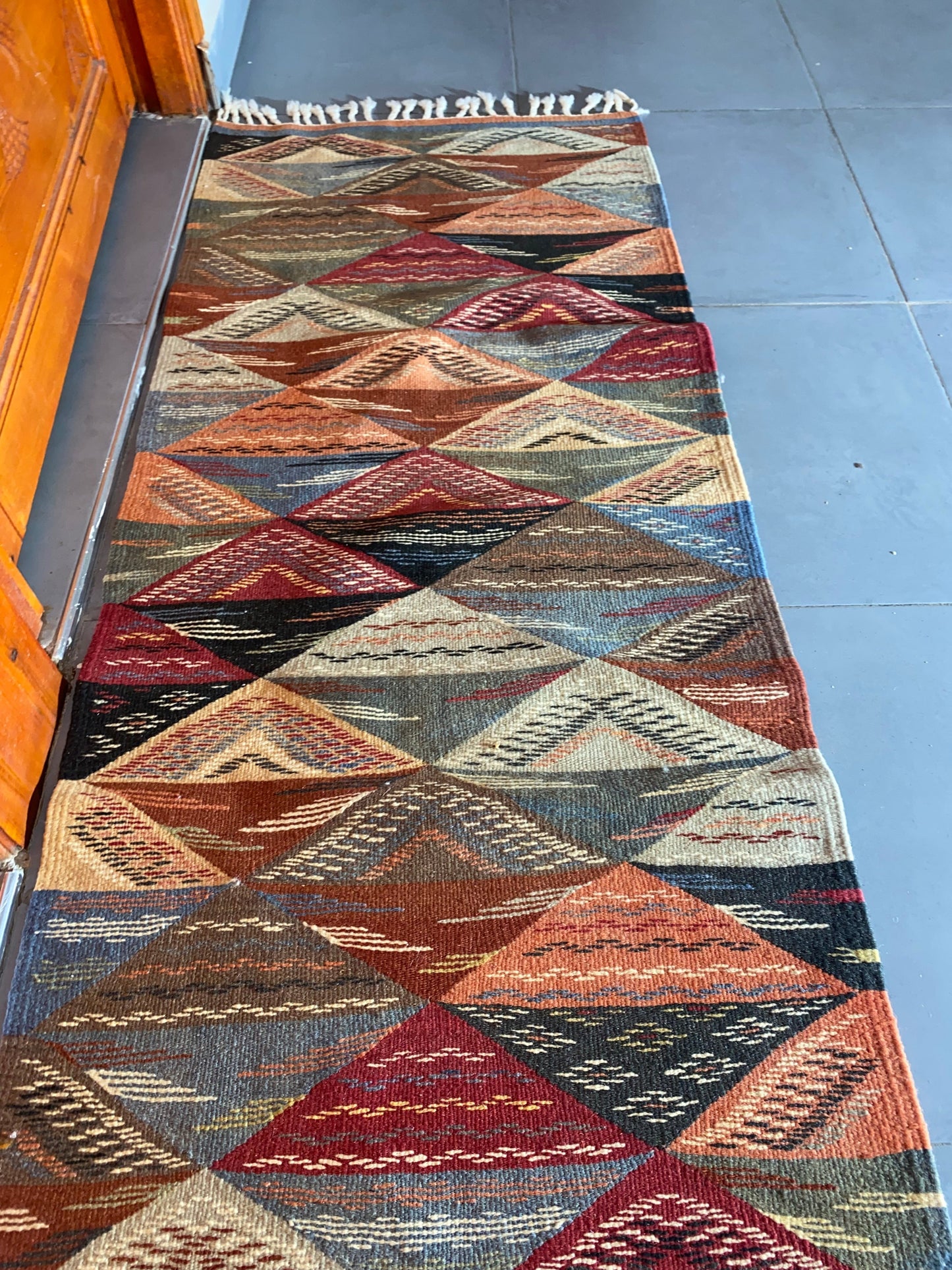 Moroccan  Kilim  handmade 100%wool berber  rugs.  size is 160x062 cm