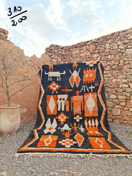 Colorful Moroccan Rug - Custom Fabulous Boujad Rug - Abstract Multicolored Handmade Carpet - Bohemian Elegance