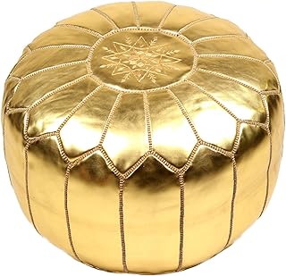 Moroccan Poufs Leather Luxury Ottomans Footstools Tan Unstuffed