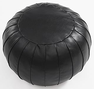 Moroccan Poufs Leather Luxury Ottomans Footstools Tan Unstuffed