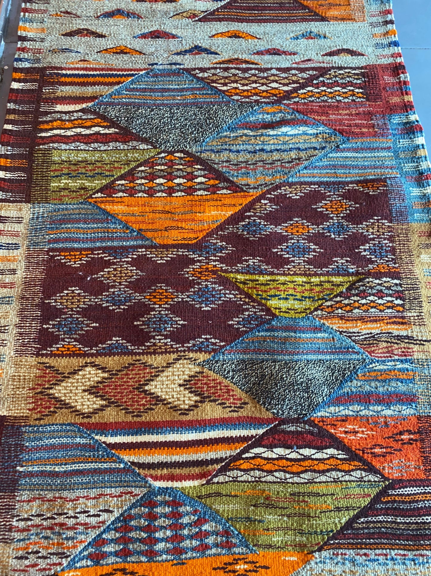 Moroccan  Kilim  handmade 100%wool berber  rugs  size is 160x065 cm