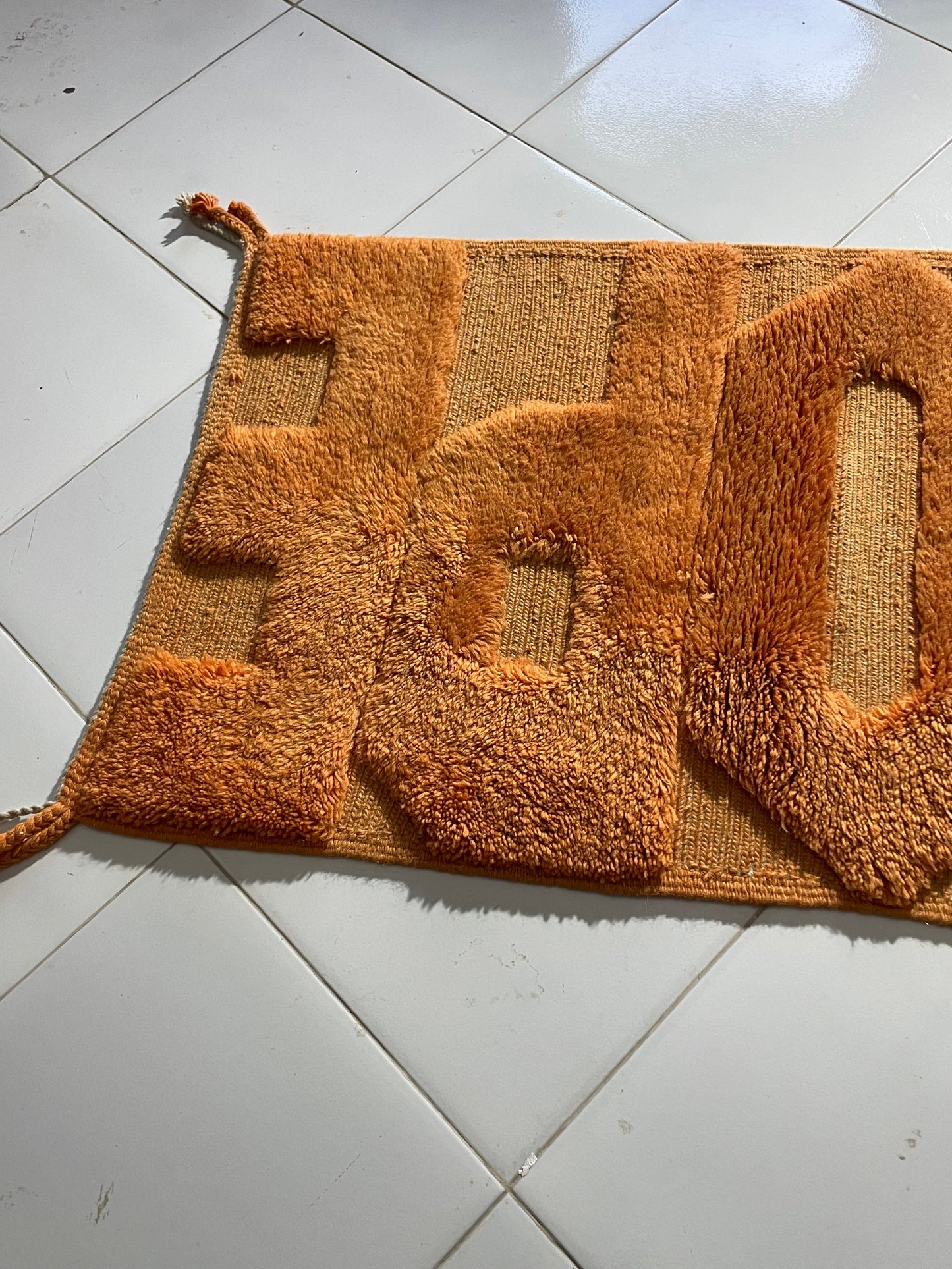 Handmade Moroccan HOPE Rug – Natural Wool Tufted Art Carpet – Adrar Cooperative size is 120x70 cm