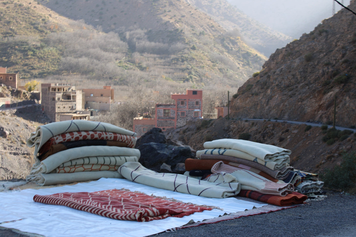 Beni Ourain rugs originate from the Atlas Mountains of Morocco and are characterized by their distinctive, neutral-toned, and geometric designs. These handwoven rugs often feature a plush pile and are made by the Berber tribes,  size is 270x168 cm