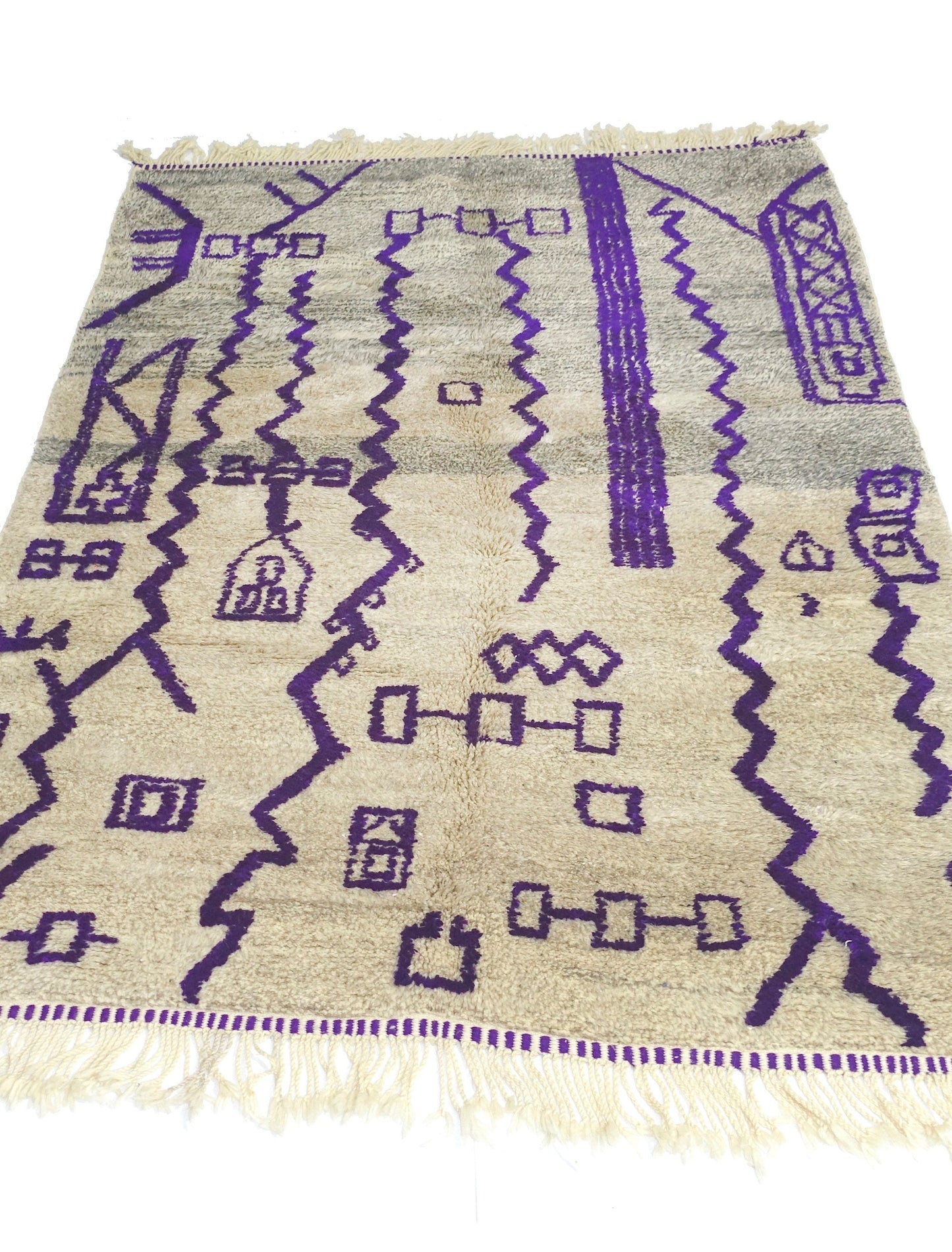 Purple Moroccan Rug, Beni Mguild Rug, Solid Berber Rug, Vintage Boujaad Rug, Free Shipping