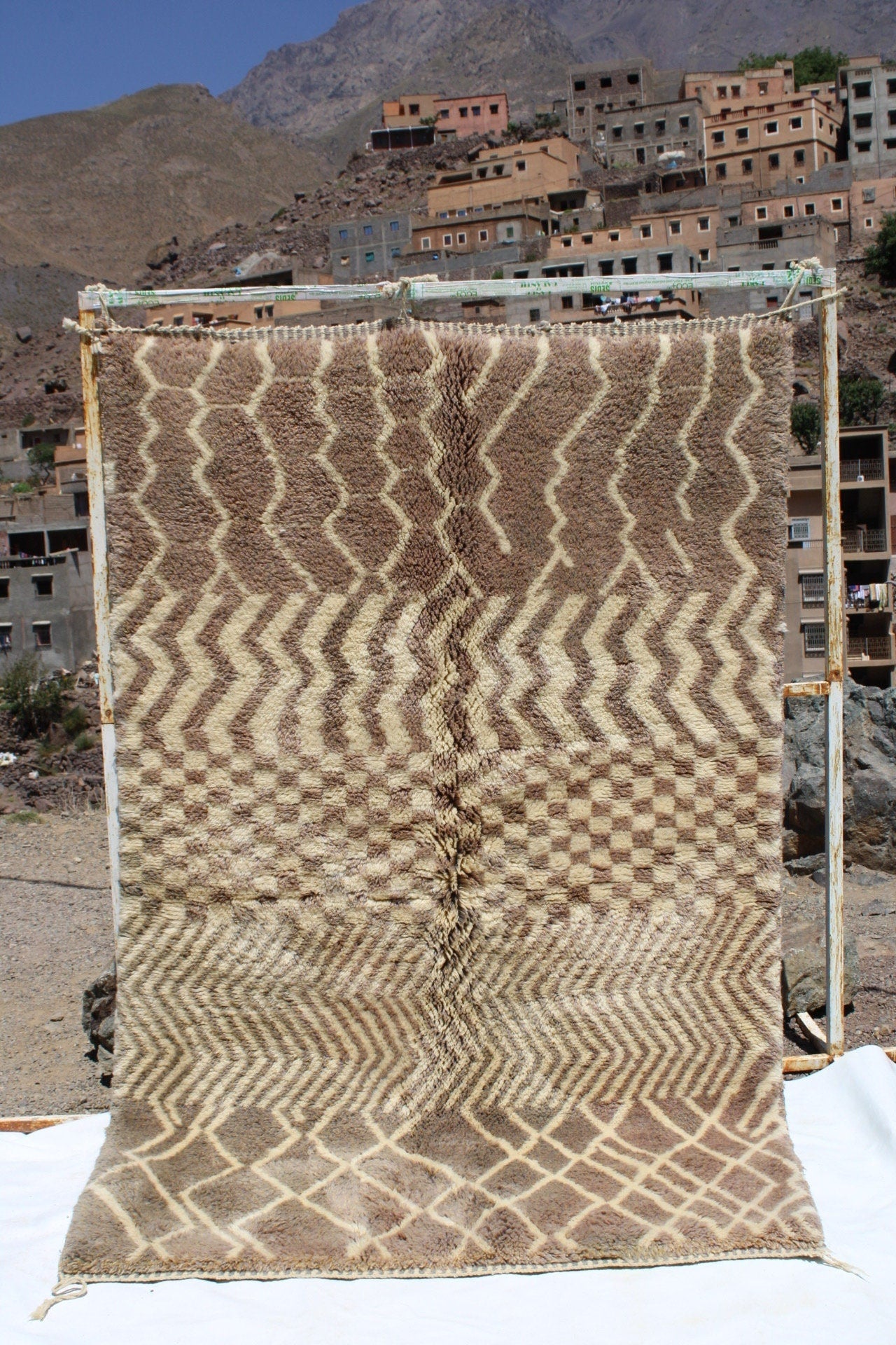 Beni Ourain Wool Rugs - Handcrafted Moroccan Treasures&quot; size is 250x157 cm