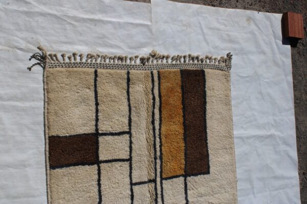 Beni ourain rug, Authentic Moroccan rug, Berber carpet, Genuine Wool rug, Handmade rug, Beni ourain style, Area rug, Tapis berbere, Teppich size is 250x160 - Image 4