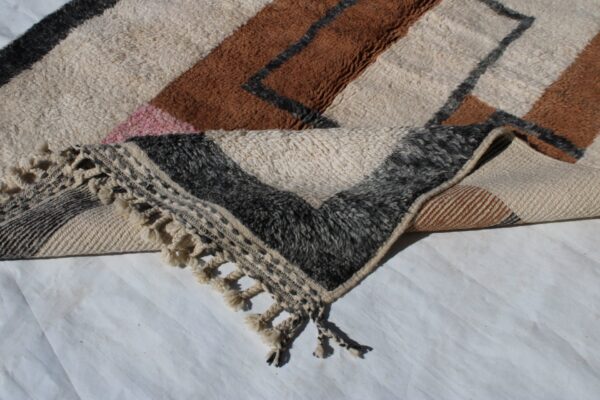 Beni ourain rug, Authentic Moroccan rug, Berber carpet, Genuine Wool rug, Handmade rug, Beni ourain style, Area rug, Tapis berbere, Teppich size is 250x160 - Image 2