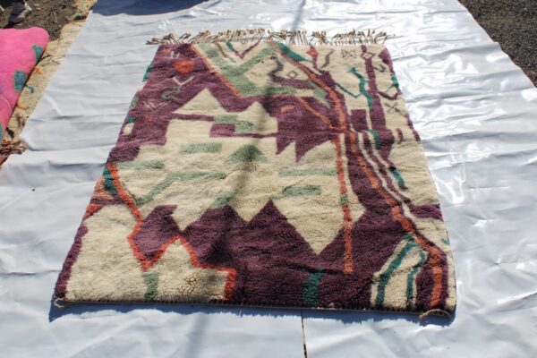 Beni Ourain rugs originate from the Atlas Mountains of Morocco and are characterized by their distinctive, neutral-toned, and geometric designs. These handwoven rugs often feature a plush pile and are made by the Berber tribes,  size is 224x160 cm - Image 8