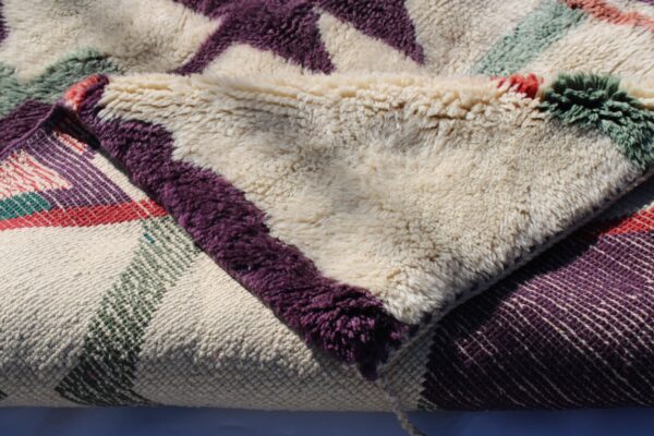 Beni Ourain rugs originate from the Atlas Mountains of Morocco and are characterized by their distinctive, neutral-toned, and geometric designs. These handwoven rugs often feature a plush pile and are made by the Berber tribes,  size is 224x160 cm - Image 13